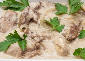 Печень в сливках Печень в сливках