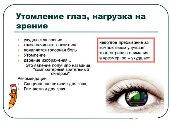 Нагрузка на глаза от компьютера